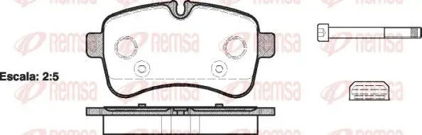 Bremsbelagsatz, Scheibenbremse Hinterachse REMSA 1282.00