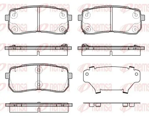 Bremsbelagsatz, Scheibenbremse Hinterachse REMSA 1288.12 Bild Bremsbelagsatz, Scheibenbremse Hinterachse REMSA 1288.12