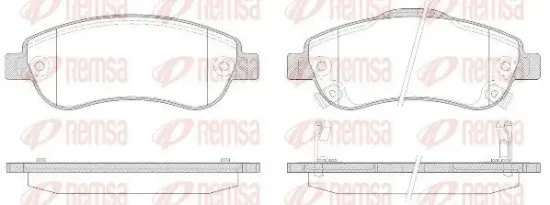 Bremsbelagsatz, Scheibenbremse Vorderachse REMSA 1289.02 Bild Bremsbelagsatz, Scheibenbremse Vorderachse REMSA 1289.02