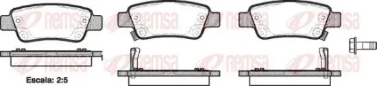 Bremsbelagsatz, Scheibenbremse Hinterachse REMSA 1290.02 Bild Bremsbelagsatz, Scheibenbremse Hinterachse REMSA 1290.02