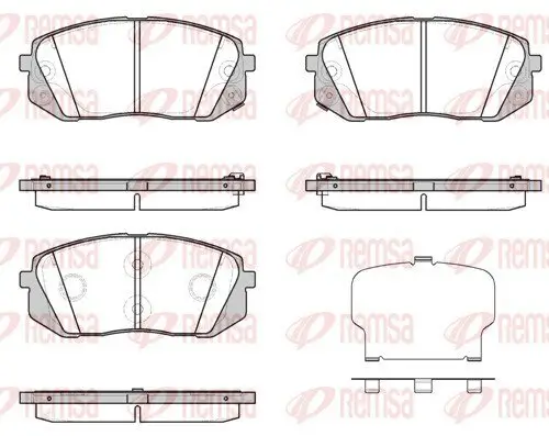 Bremsbelagsatz, Scheibenbremse Vorderachse REMSA 1302.43