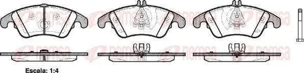 Bremsbelagsatz, Scheibenbremse Vorderachse REMSA 1304.00