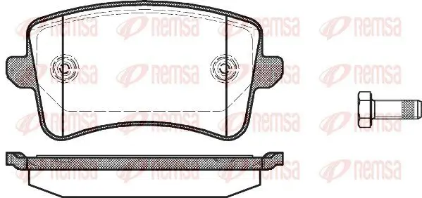 Bremsbelagsatz, Scheibenbremse Hinterachse REMSA 1343.00