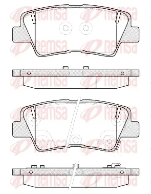 Bremsbelagsatz, Scheibenbremse Hinterachse REMSA 1362.52