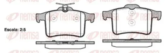 Bremsbelagsatz, Scheibenbremse Hinterachse REMSA 1428.00 Bild Bremsbelagsatz, Scheibenbremse Hinterachse REMSA 1428.00