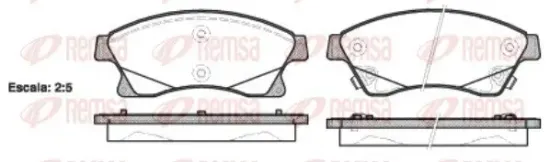 Bremsbelagsatz, Scheibenbremse Vorderachse REMSA 1431.12 Bild Bremsbelagsatz, Scheibenbremse Vorderachse REMSA 1431.12