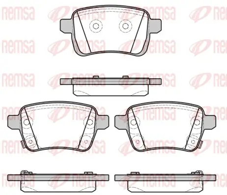 Bremsbelagsatz, Scheibenbremse Hinterachse REMSA 1450.22