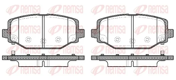 Bremsbelagsatz, Scheibenbremse Hinterachse REMSA 1483.04
