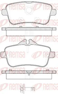 Bremsbelagsatz, Scheibenbremse Hinterachse REMSA 1503.00 Bild Bremsbelagsatz, Scheibenbremse Hinterachse REMSA 1503.00