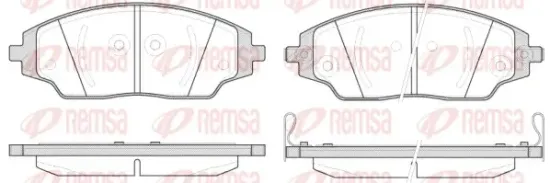 Bremsbelagsatz, Scheibenbremse Vorderachse REMSA 1537.02 Bild Bremsbelagsatz, Scheibenbremse Vorderachse REMSA 1537.02