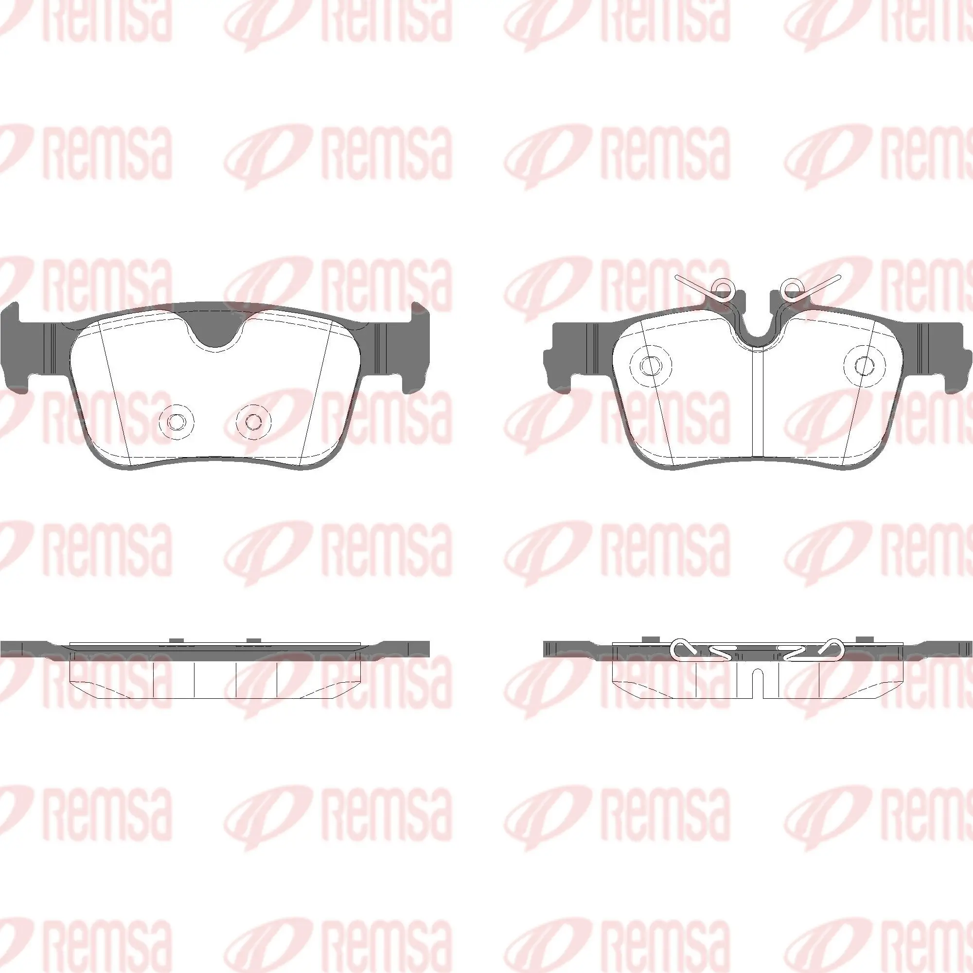 Bremsbelagsatz, Scheibenbremse 1. Hinterachse Hinterachse REMSA 1551.11
