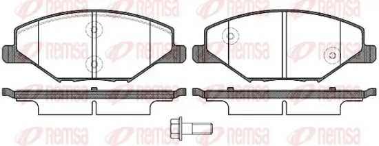 Bremsbelagsatz, Scheibenbremse Vorderachse REMSA 1553.00 Bild Bremsbelagsatz, Scheibenbremse Vorderachse REMSA 1553.00