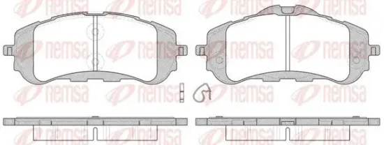 Bremsbelagsatz, Scheibenbremse Vorderachse REMSA 1559.00 Bild Bremsbelagsatz, Scheibenbremse Vorderachse REMSA 1559.00