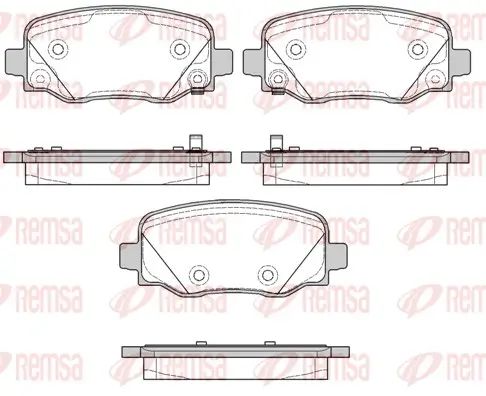 Bremsbelagsatz, Scheibenbremse Hinterachse REMSA 1578.02 Bild Bremsbelagsatz, Scheibenbremse Hinterachse REMSA 1578.02
