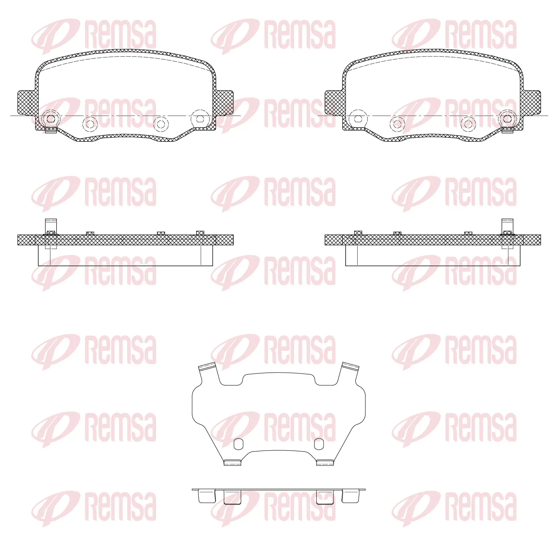 Bremsbelagsatz, Scheibenbremse Hinterachse REMSA 1578.05