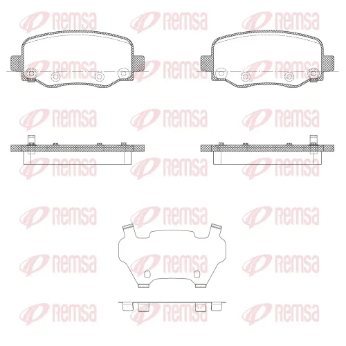 Bremsbelagsatz, Scheibenbremse Hinterachse REMSA 1578.05 Bild Bremsbelagsatz, Scheibenbremse Hinterachse REMSA 1578.05