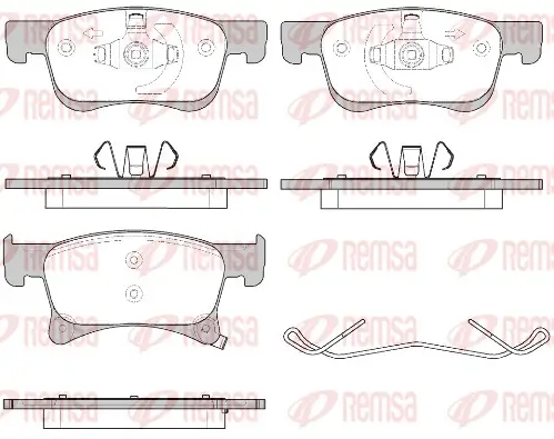 Bremsbelagsatz, Scheibenbremse Vorderachse REMSA 1580.02 Bild Bremsbelagsatz, Scheibenbremse Vorderachse REMSA 1580.02