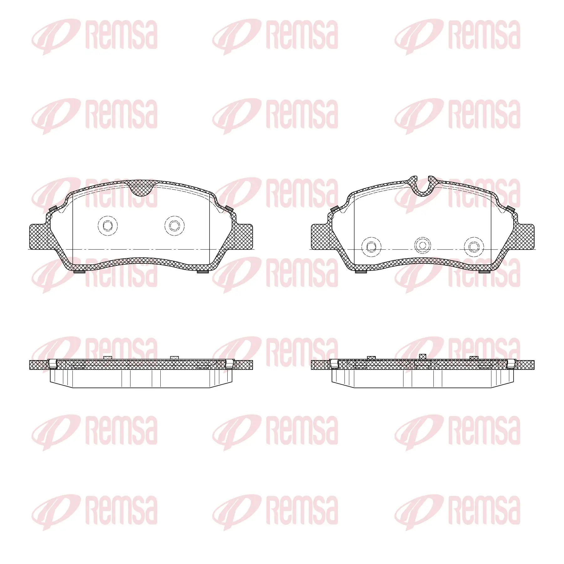 Bremsbelagsatz, Scheibenbremse Hinterachse REMSA 1605.10