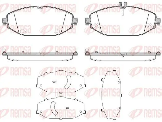 Bremsbelagsatz, Scheibenbremse Vorderachse REMSA 1618.00 Bild Bremsbelagsatz, Scheibenbremse Vorderachse REMSA 1618.00
