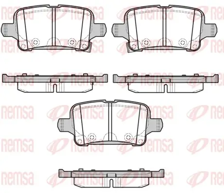 Bremsbelagsatz, Scheibenbremse Hinterachse REMSA 1628.02