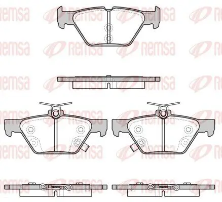 Bremsbelagsatz, Scheibenbremse Hinterachse REMSA 1638.02 Bild Bremsbelagsatz, Scheibenbremse Hinterachse REMSA 1638.02