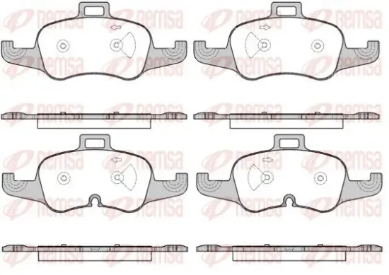 Bremsbelagsatz, Scheibenbremse Vorderachse REMSA 1653.00 Bild Bremsbelagsatz, Scheibenbremse Vorderachse REMSA 1653.00
