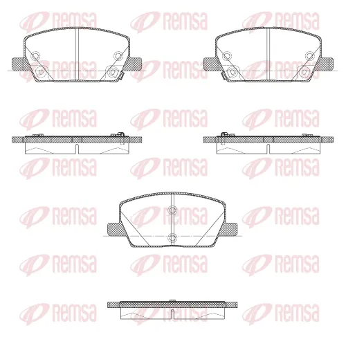 Bremsbelagsatz, Scheibenbremse Vorderachse REMSA 1670.02 Bild Bremsbelagsatz, Scheibenbremse Vorderachse REMSA 1670.02