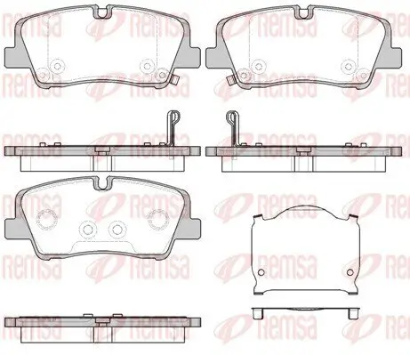 Bremsbelagsatz, Scheibenbremse Hinterachse REMSA 1687.00 Bild Bremsbelagsatz, Scheibenbremse Hinterachse REMSA 1687.00