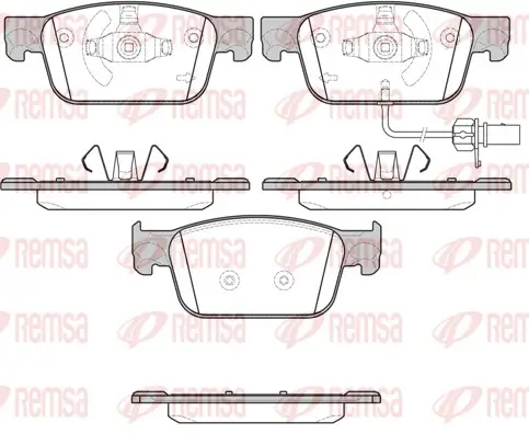 Bremsbelagsatz, Scheibenbremse Vorderachse REMSA 1692.01 Bild Bremsbelagsatz, Scheibenbremse Vorderachse REMSA 1692.01