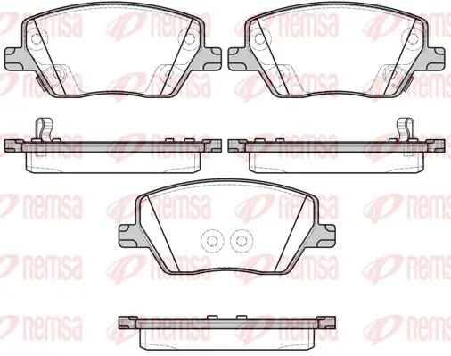 Bremsbelagsatz, Scheibenbremse Vorderachse REMSA 1695.02 Bild Bremsbelagsatz, Scheibenbremse Vorderachse REMSA 1695.02