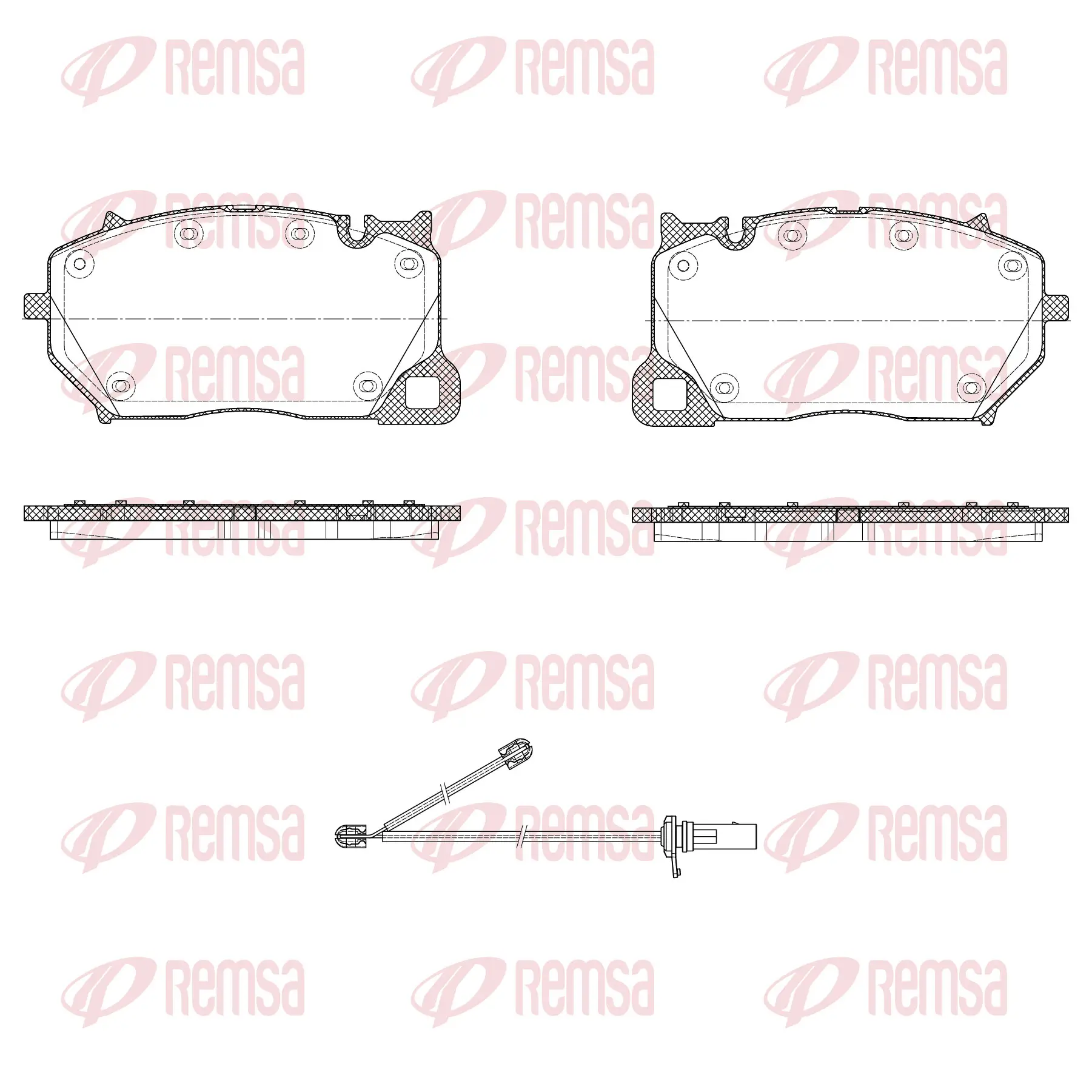 Bremsbelagsatz, Scheibenbremse Vorderachse REMSA 1743.00