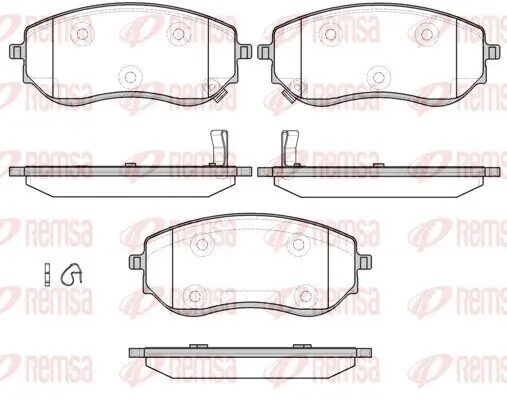 Bremsbelagsatz, Scheibenbremse Vorderachse REMSA 1801.02