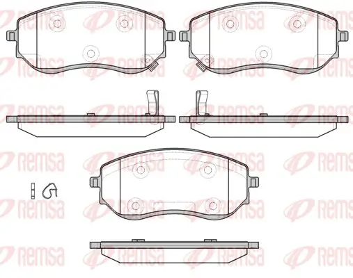 Bremsbelagsatz, Scheibenbremse Vorderachse REMSA 1801.02 Bild Bremsbelagsatz, Scheibenbremse Vorderachse REMSA 1801.02
