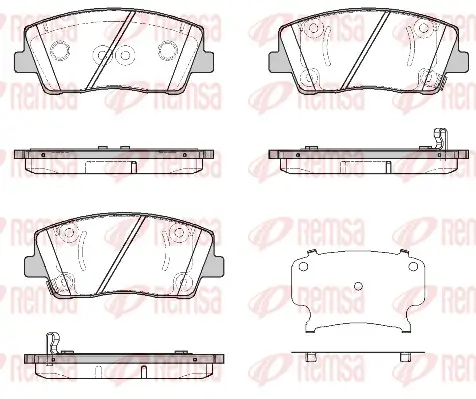 Bremsbelagsatz, Scheibenbremse Vorderachse REMSA 1812.02