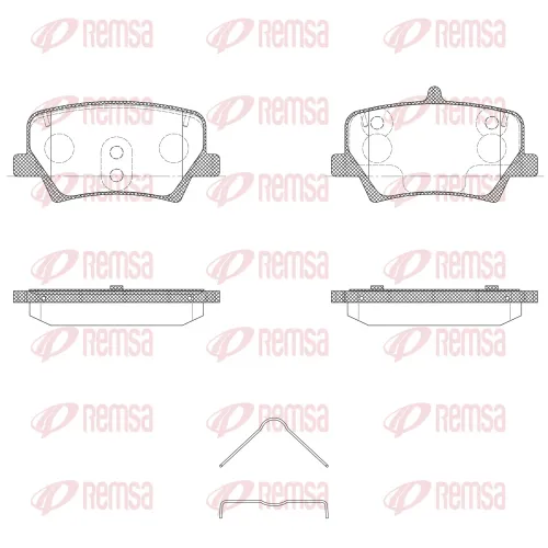 Bremsbelagsatz, Scheibenbremse Hinterachse REMSA 1819.00 Bild Bremsbelagsatz, Scheibenbremse Hinterachse REMSA 1819.00