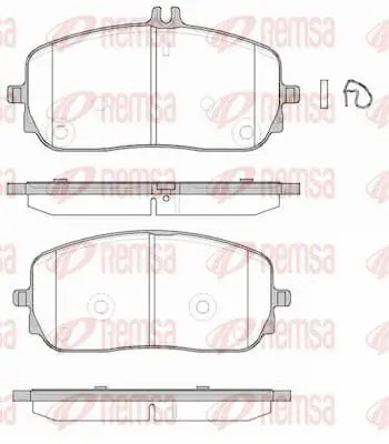 Bremsbelagsatz, Scheibenbremse Vorderachse REMSA 1826.00 Bild Bremsbelagsatz, Scheibenbremse Vorderachse REMSA 1826.00