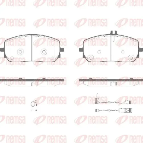 Bremsbelagsatz, Scheibenbremse 1. Vorderachse REMSA 1826.02 Bild Bremsbelagsatz, Scheibenbremse 1. Vorderachse REMSA 1826.02