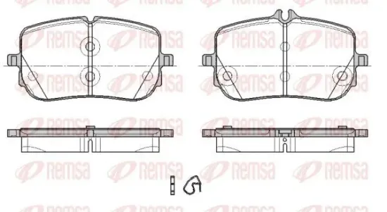 Bremsbelagsatz, Scheibenbremse Vorderachse REMSA 1835.00 Bild Bremsbelagsatz, Scheibenbremse Vorderachse REMSA 1835.00
