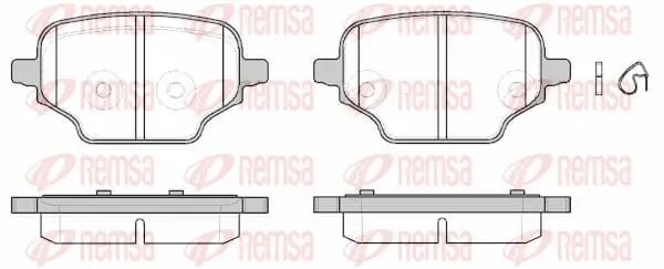 Bremsbelagsatz, Scheibenbremse Hinterachse REMSA 1837.00