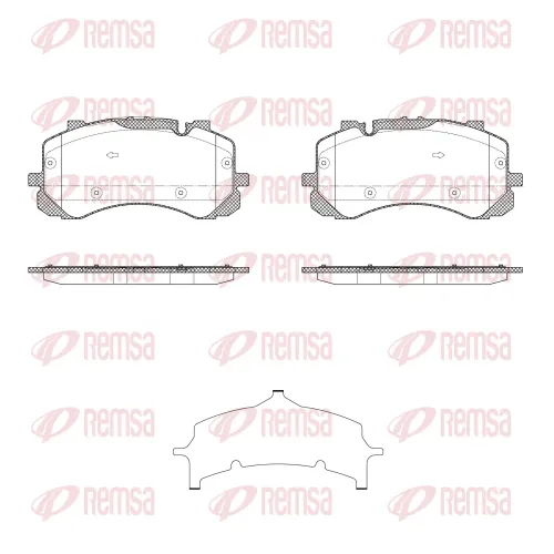 Bremsbelagsatz, Scheibenbremse Vorderachse REMSA 1865.00 Bild Bremsbelagsatz, Scheibenbremse Vorderachse REMSA 1865.00