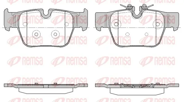 Bremsbelagsatz, Scheibenbremse Hinterachse REMSA 1868.00
