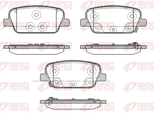 Bremsbelagsatz, Scheibenbremse Hinterachse REMSA 1878.02