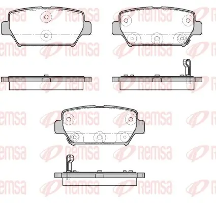 Bremsbelagsatz, Scheibenbremse Hinterachse REMSA 1882.02