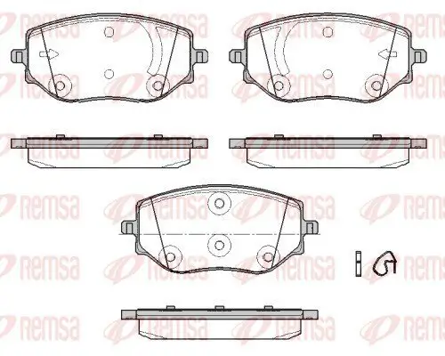Bremsbelagsatz, Scheibenbremse Vorderachse REMSA 1887.00