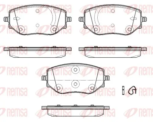 Bremsbelagsatz, Scheibenbremse Vorderachse REMSA 1887.00
