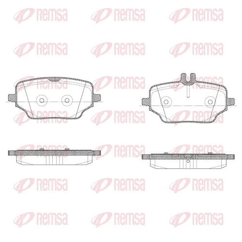 Bremsbelagsatz, Scheibenbremse Hinterachse REMSA 1895.00 Bild Bremsbelagsatz, Scheibenbremse Hinterachse REMSA 1895.00