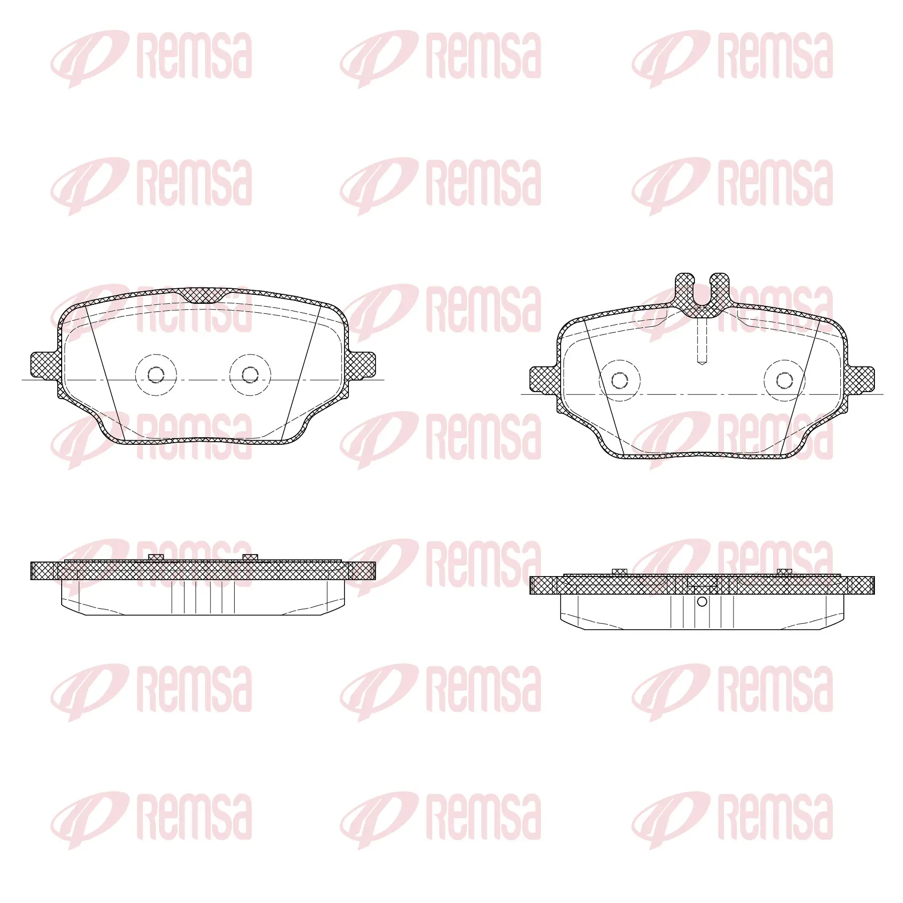 Bremsbelagsatz, Scheibenbremse Hinterachse REMSA 1895.00