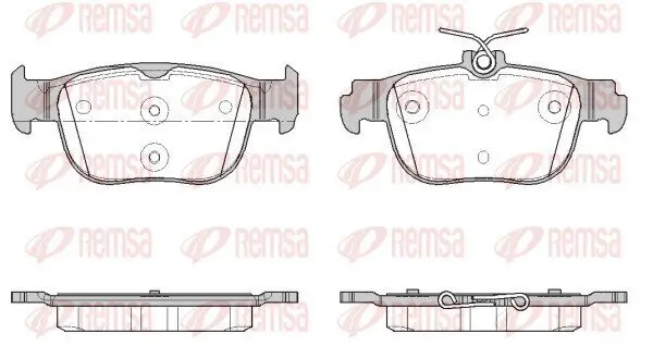 Bremsbelagsatz, Scheibenbremse Hinterachse REMSA 1897.00