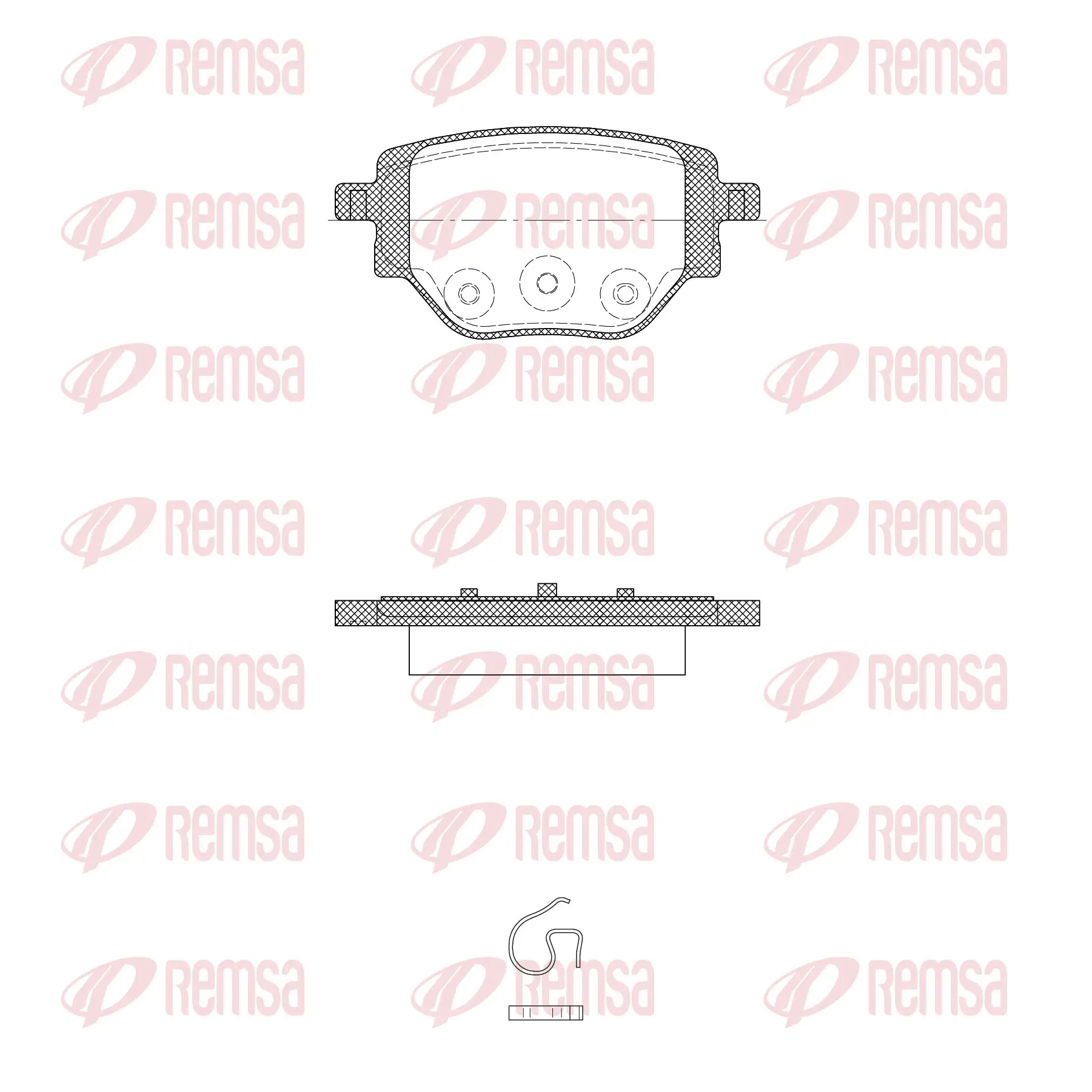 Bremsbelagsatz, Scheibenbremse Hinterachse REMSA 1905.00