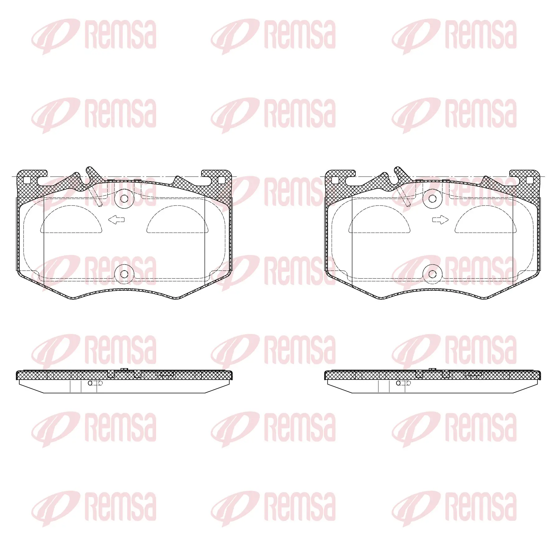 Bremsbelagsatz, Scheibenbremse Vorderachse REMSA 1907.00